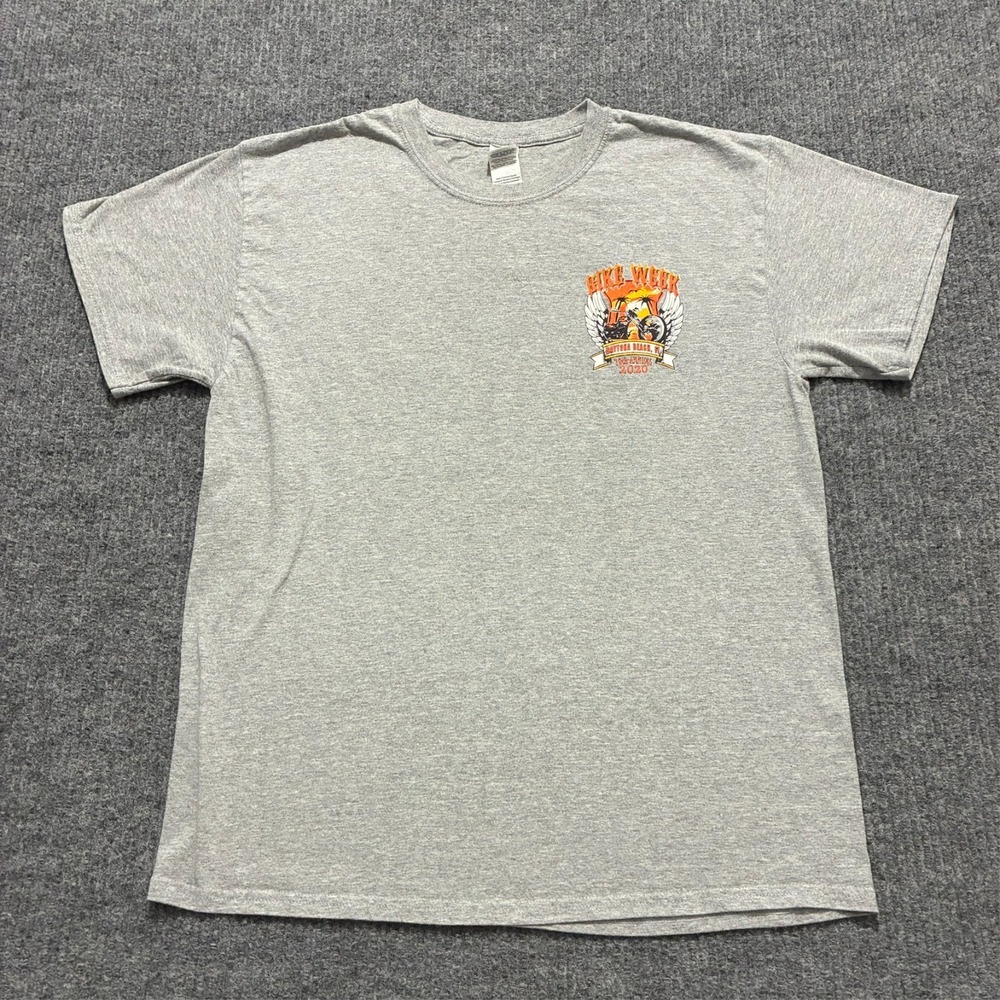 Daytona Bike Week 2020 Graphic T-Shirt Mens Size L Gray Cotton Short Sleeve - Picture 1 of 11